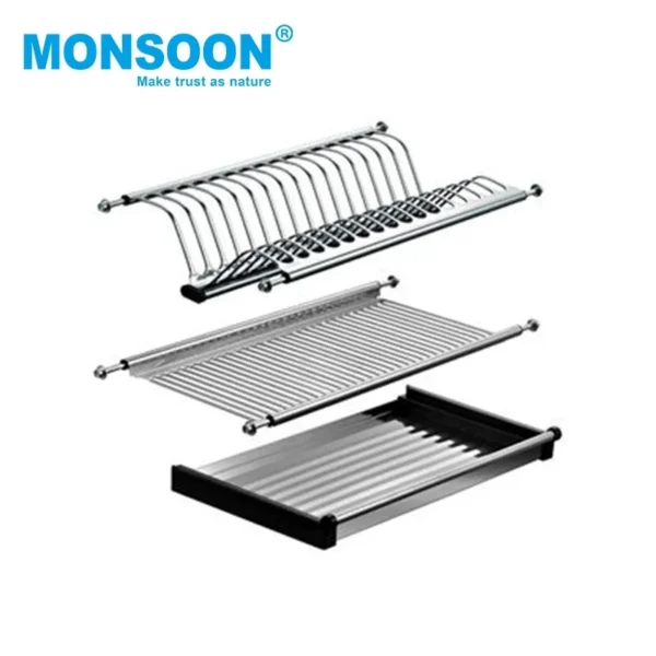 2 tier kitchen stainless steel dish rack drainer over the sink dish drying rack drainer stainless steel dish racks for cabinets - Image 6