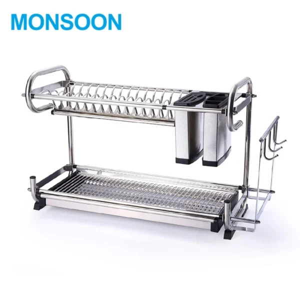 MONSOON High Quality Stainless Steel Dish Racks Hanging For Hot Sale 2 Tiers Cup Drying Holder