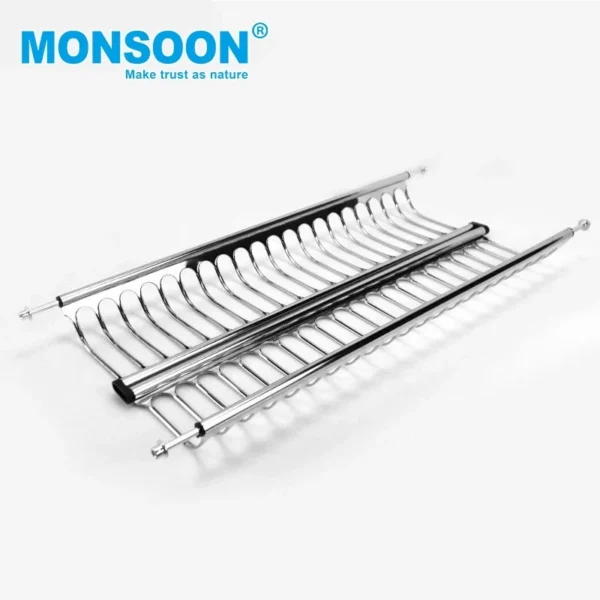 2 tier kitchen stainless steel dish rack drainer over the sink dish drying rack drainer stainless steel dish racks for cabinets - Image 4