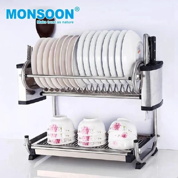 Good Quality Stainless Steel Dish Display Rack And Bowl Holder Hot Selling Plastic Galvanized Kitchen Dish Drying Rack - Image 4