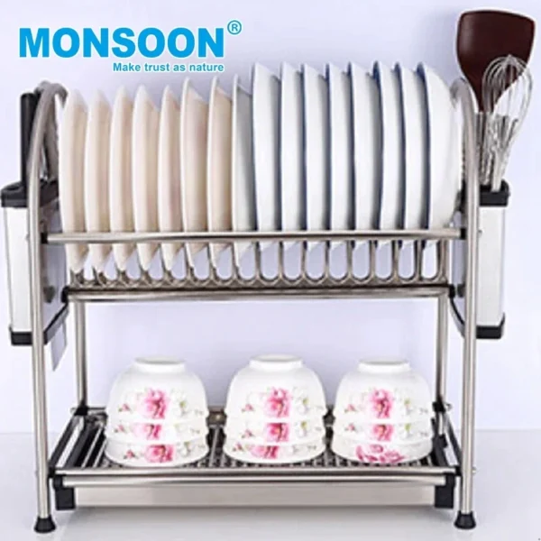 Good Quality Stainless Steel Dish Display Rack And Bowl Holder Hot Selling Plastic Galvanized Kitchen Dish Drying Rack - Image 3